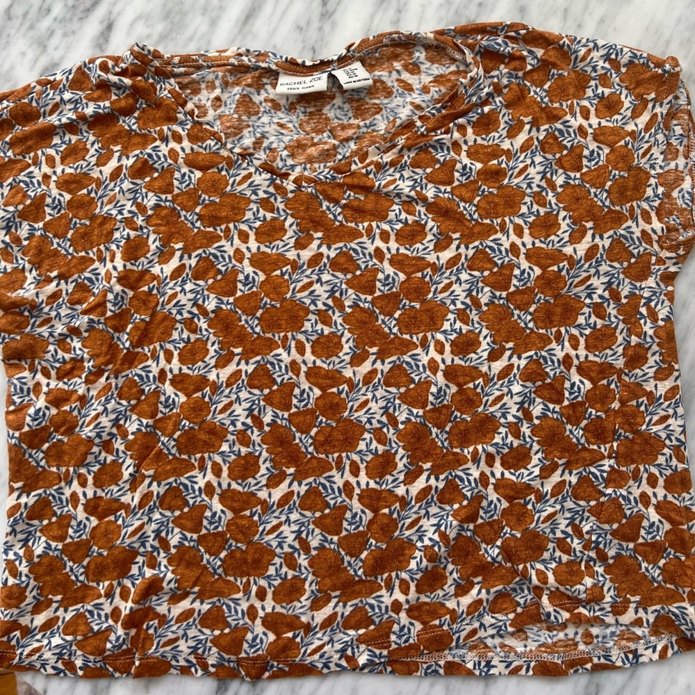 Rachel Zoe Floral Linen Top